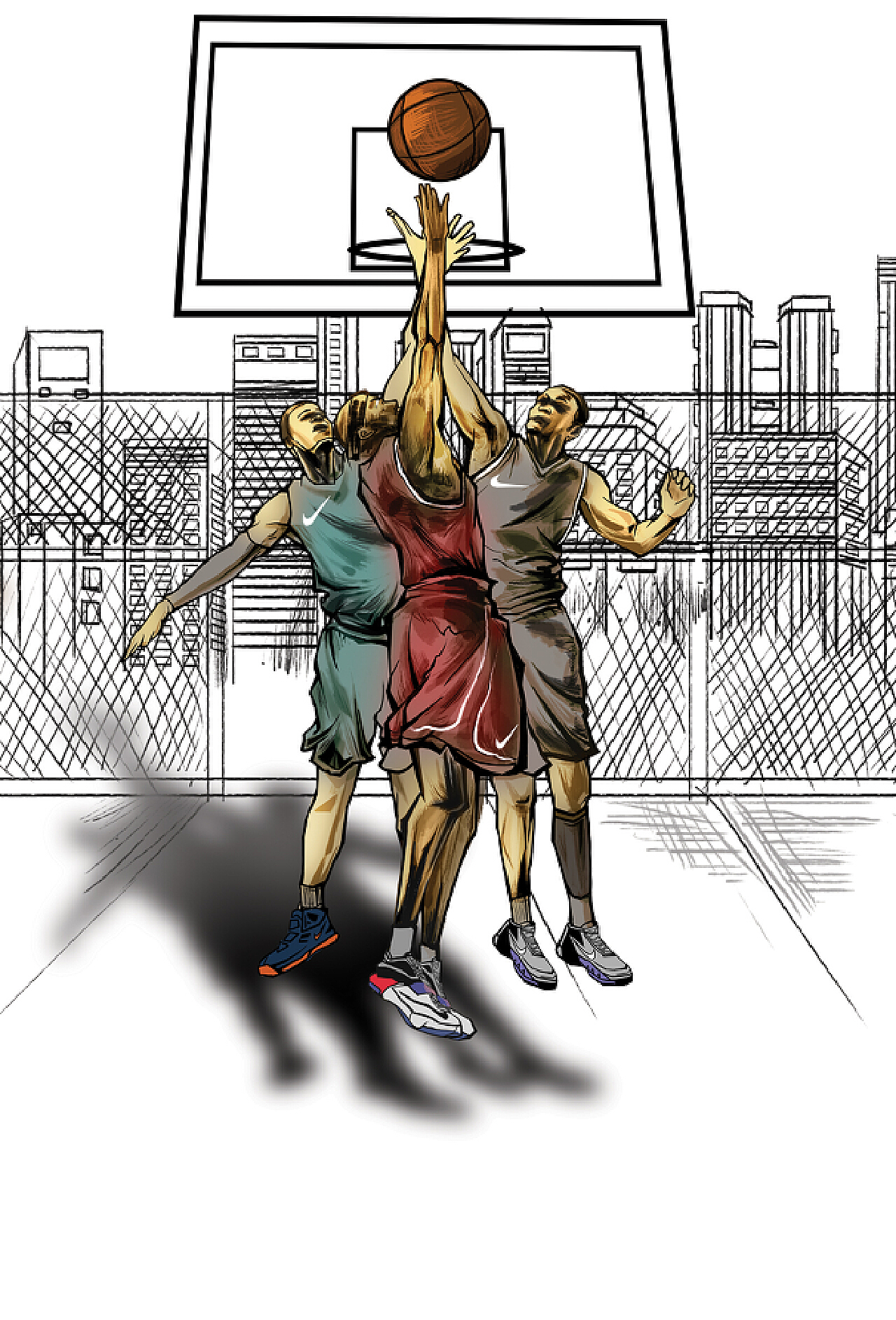 他在防守端 他在防守端